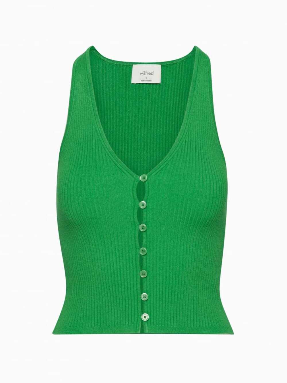 Aritzia Wilfred Affinity Top Gloss Green Size XS